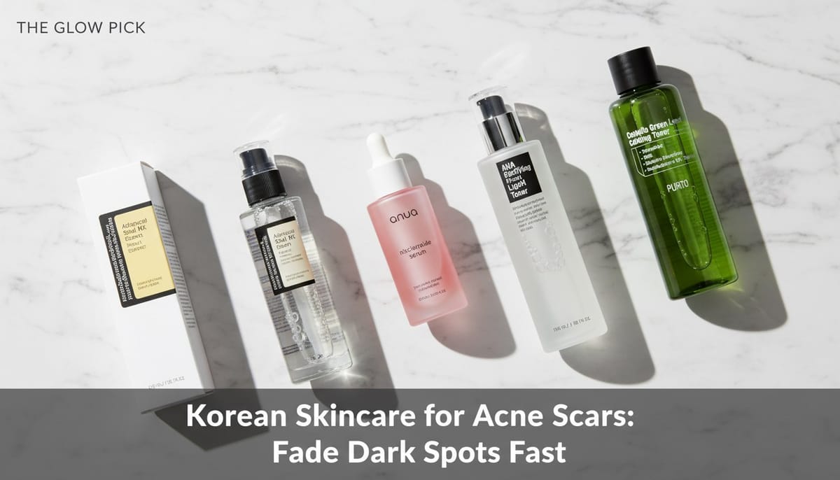 Korean skincare products for fading acne scars and dark spots