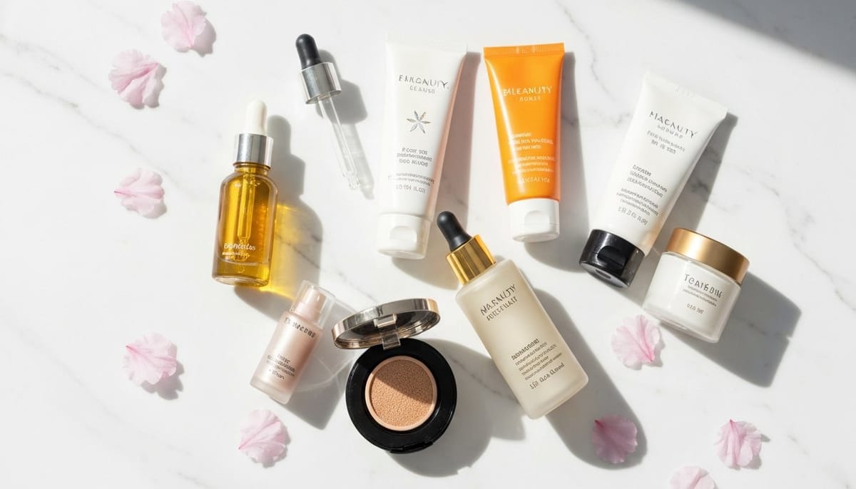 best korean skincare products on amazon under 25 dollars flat lay