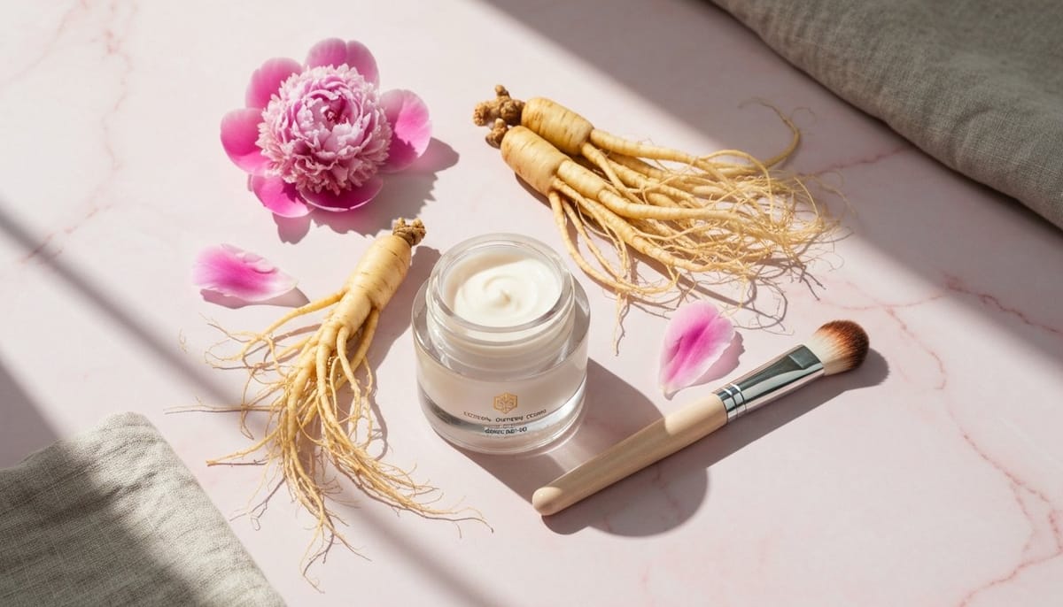 Korean ginseng moisturizer flat lay — the $18 cream celebrity makeup artists use to prep Selena Gomez's skin