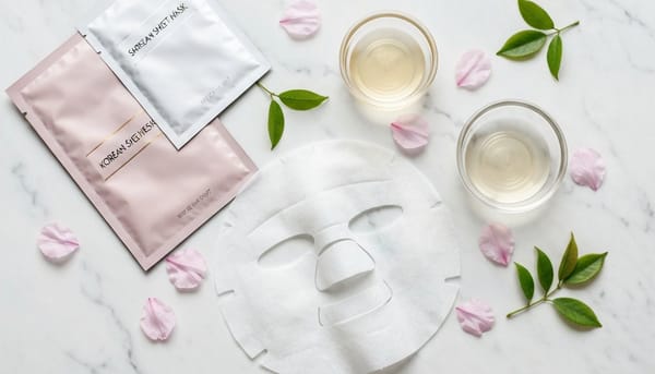 Best Korean sheet masks 2026 flatlay with Torriden Mediheal Abib Dr.Jart products