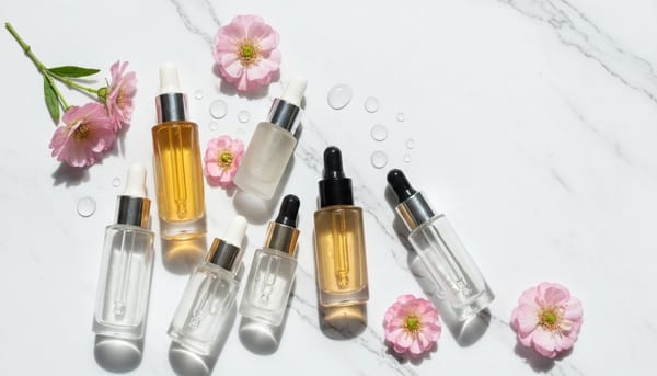 Close-up of glowing poreless glass skin with luminous reflection from Korean skincare routine