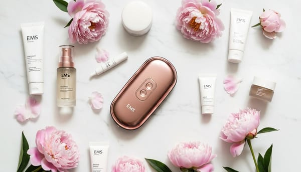 Korean skincare device Medicube AGE-R Booster Pro review 2026 - flat lay with K-beauty products